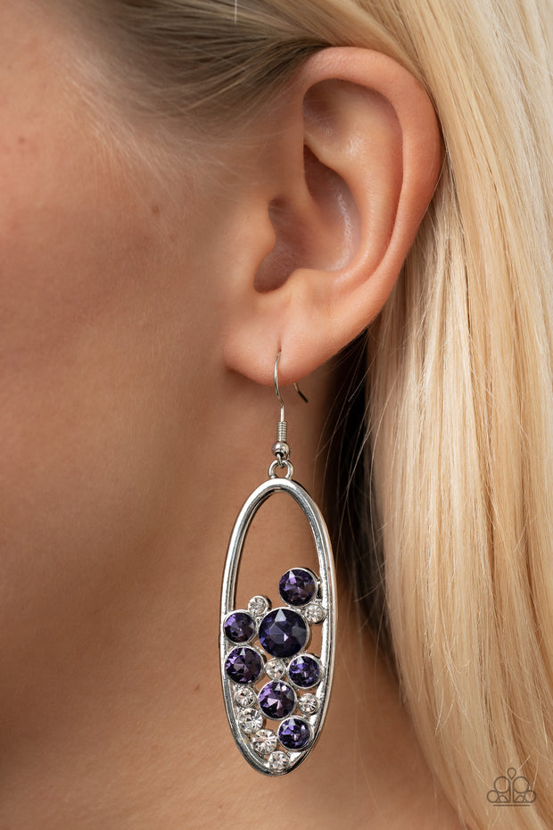 Prismatic Poker Face - Purple Earring