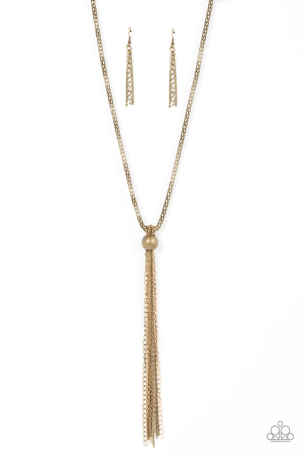 Metallic MESH-Up - Brass Necklace
