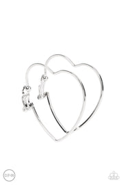 Harmonious Hearts - Silver Clip Hoop Earring