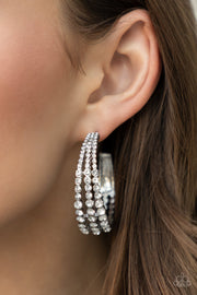 Cosmopolitan Cool - White Hoop Earring