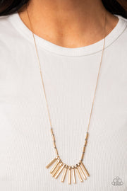 Rustic Hot Rod - Gold Necklace