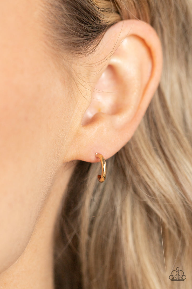 Skip the Small Talk - Gold Earring