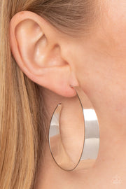 Flat Out Fashionable - Silver Hoop Earring