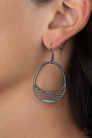 Segmented Shimmer - Black Earring