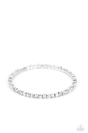 Rhinestone Spell-White Bracelet