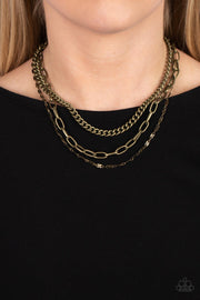 Galvanized Grit - Brass Necklace