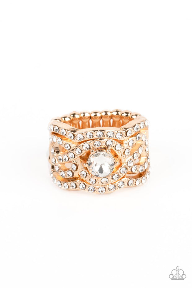 Doting on Dazzle - Gold Ring