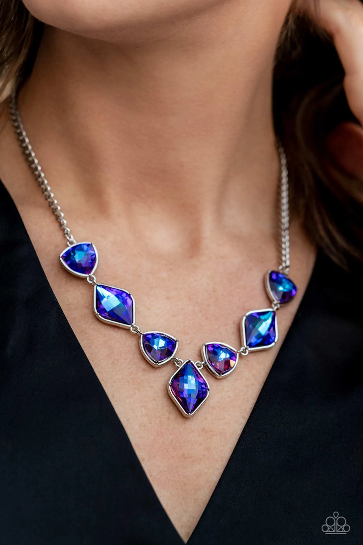 Glittering Geometrics-Purple Necklace