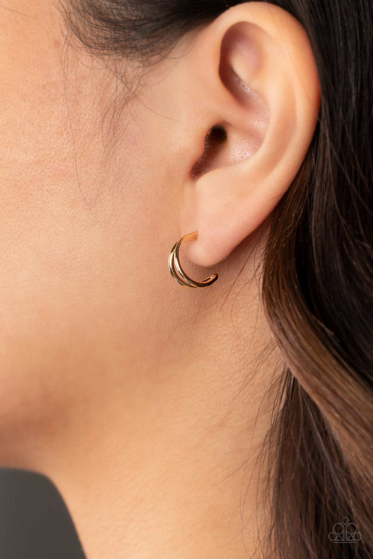Charming Crescents - Gold Hoop Earrings