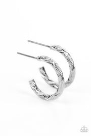Triumphantly Textured - Silver Earring