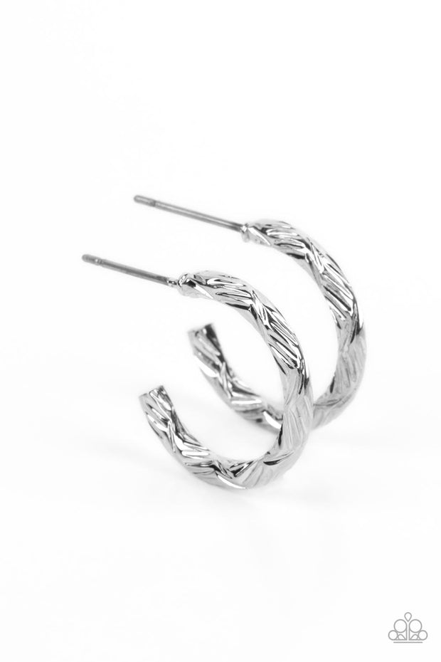 Triumphantly Textured - Silver Earring