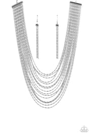 Cascading Chains - Silver Necklace