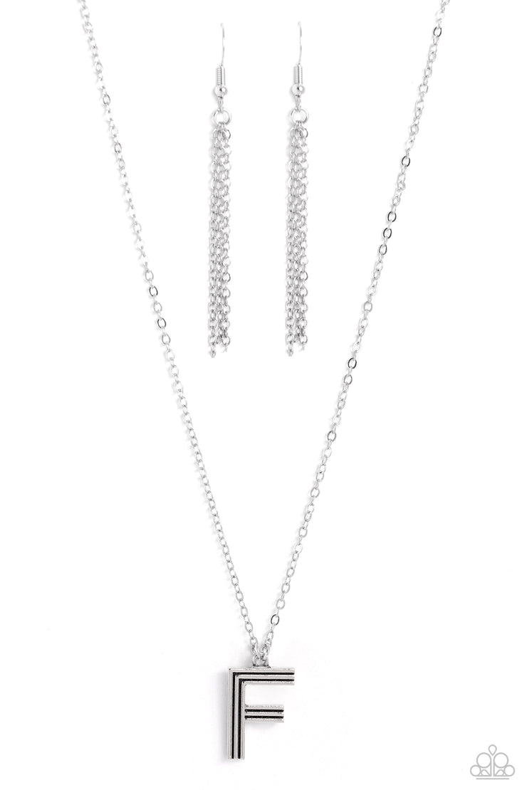 Leave Your Initials - Silver - F Necklace