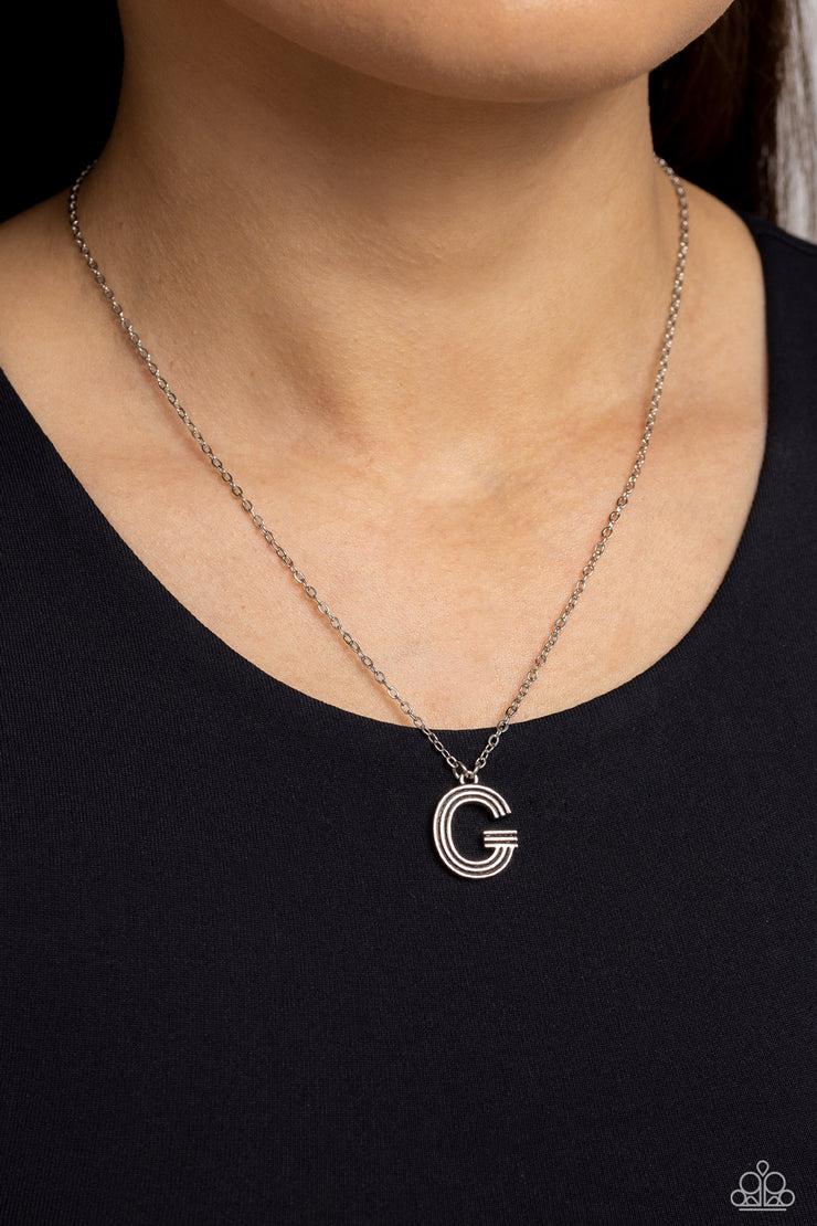Leave Your Initials - Silver - G Necklace