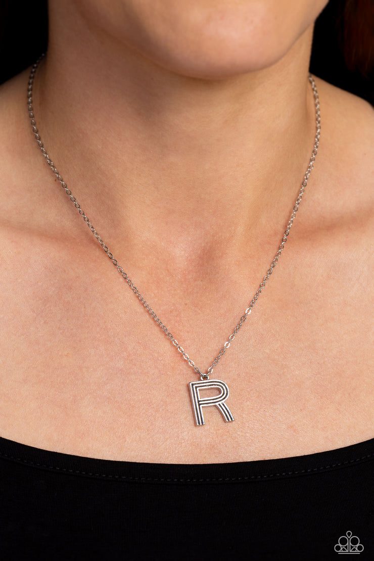 Leave Your Initials - Silver - R Necklace