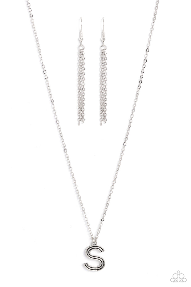 Leave Your Initials - Silver - S Necklace