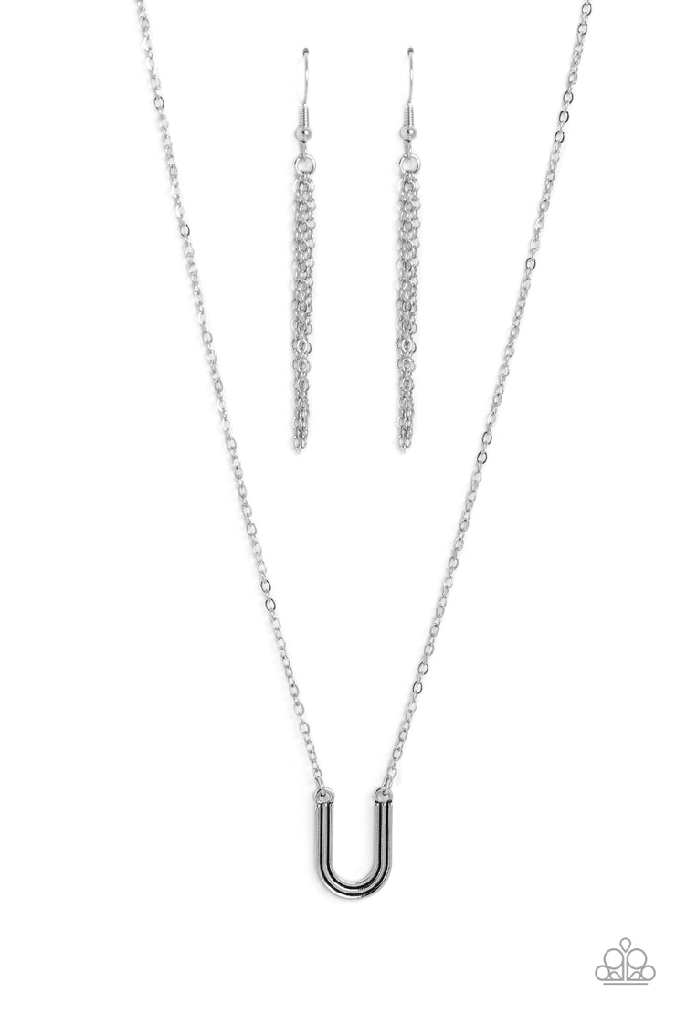 Leave Your Initials - Silver - U Necklace