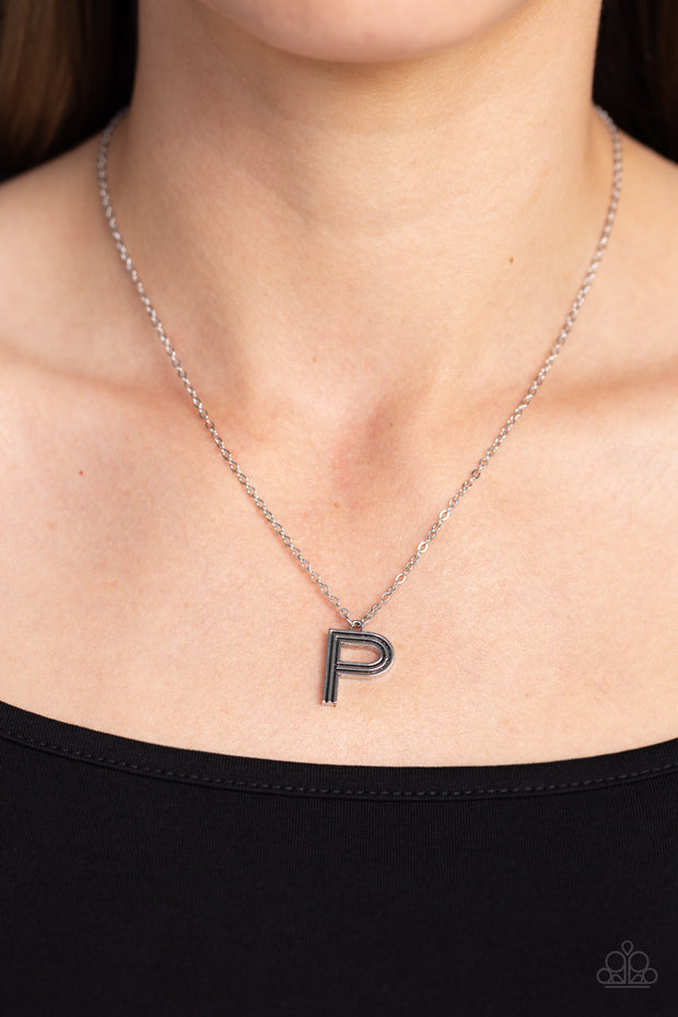 Leave Your Initials - Silver - P Necklace