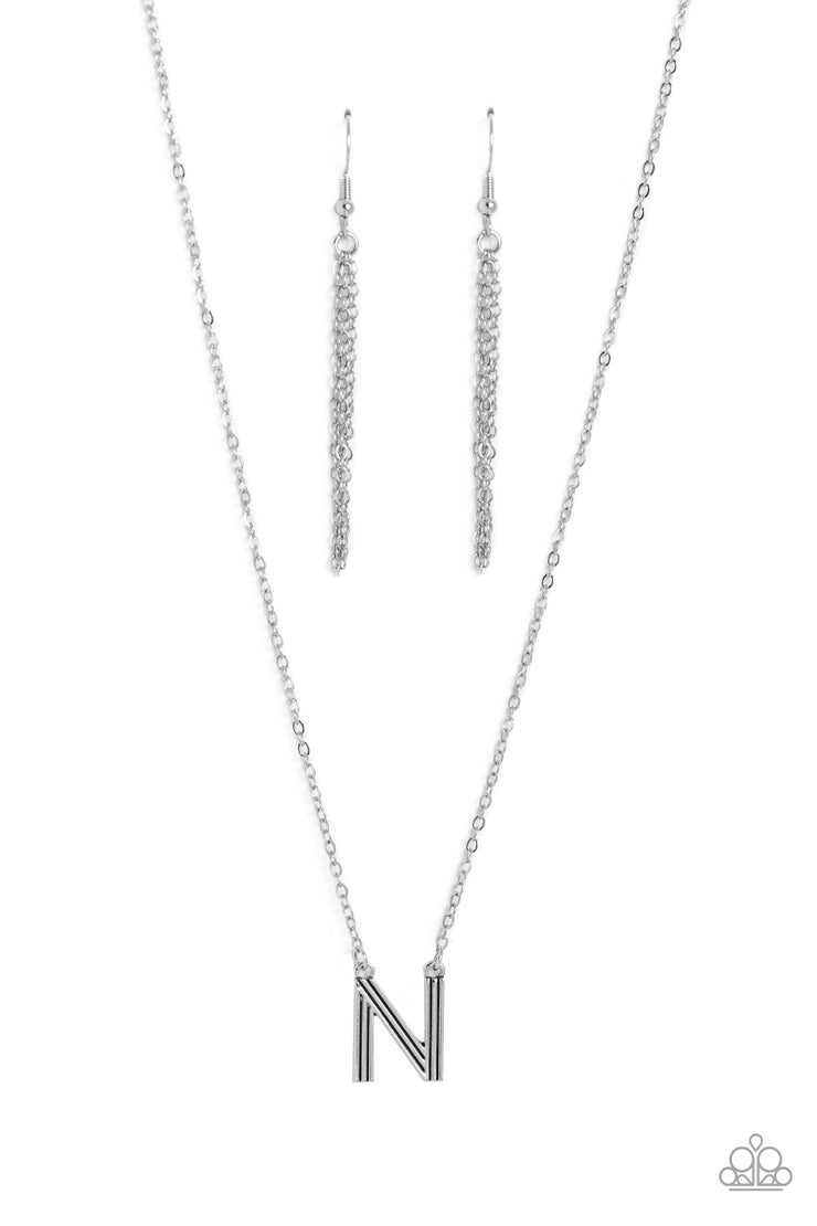 Leave Your Initials - Silver - N Necklace
