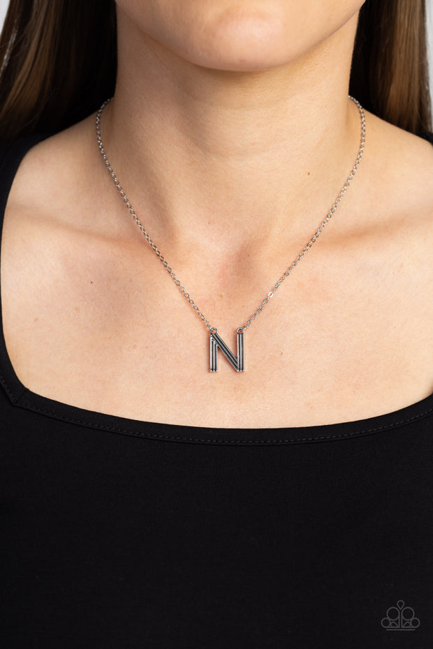Leave Your Initials - Silver - N Necklace