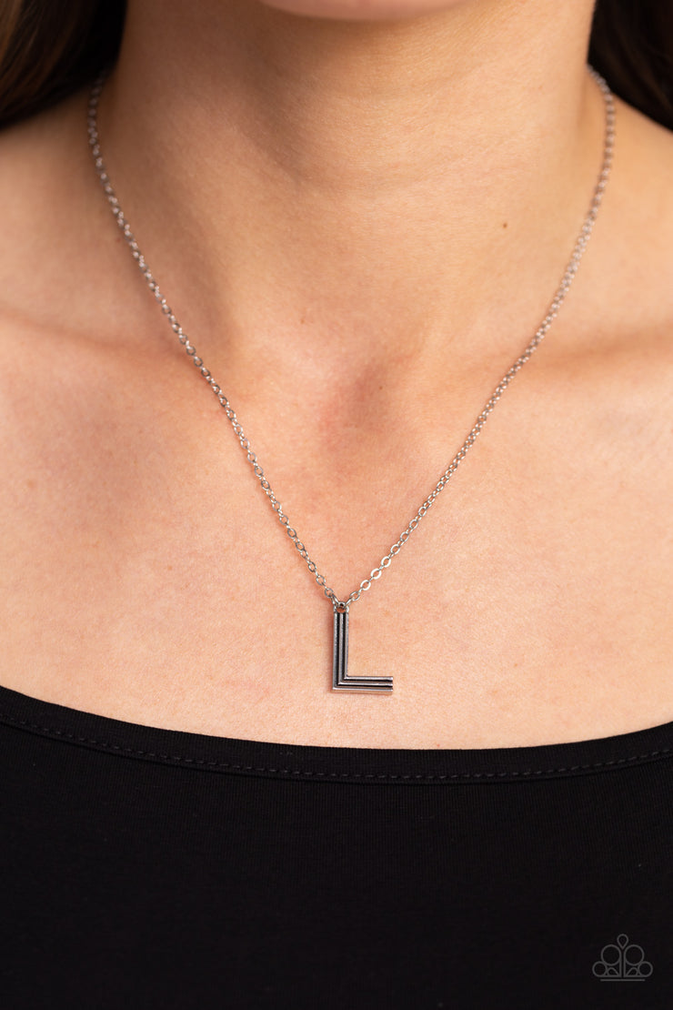 Leave Your Initials - Silver - L Necklace
