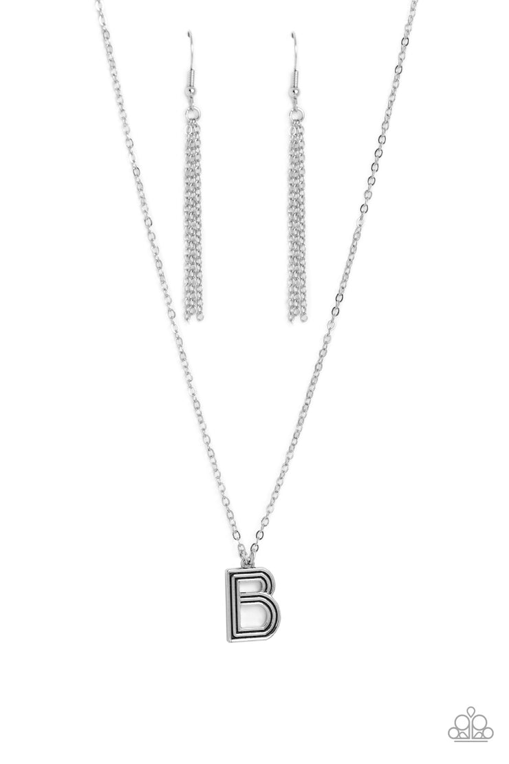 Leave Your Initials - Silver - B Necklace