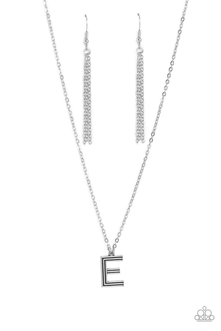 Leave Your Initials - Silver - E Necklace
