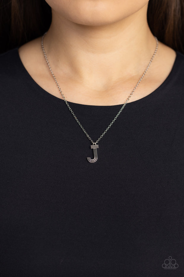 Leave Your Initials - Silver - J Necklace