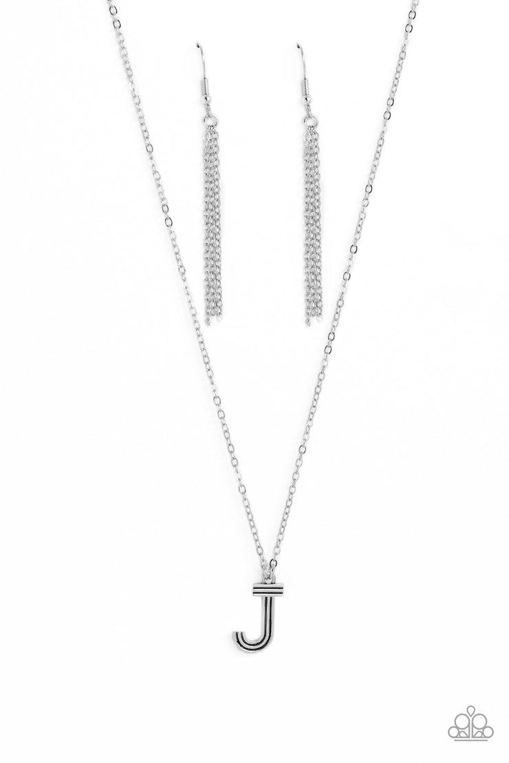 Leave Your Initials - Silver - J Necklace