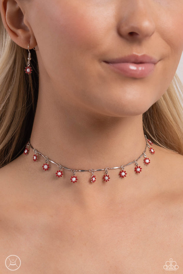 Delicate Display - Red Necklace