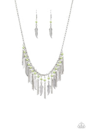 Feathered Ferocity-Green Necklace