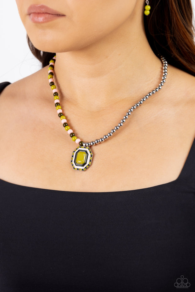 Contrasting Candy - Green Necklace