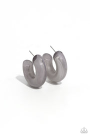 Acrylic Acclaim - Silver Hoop Earring