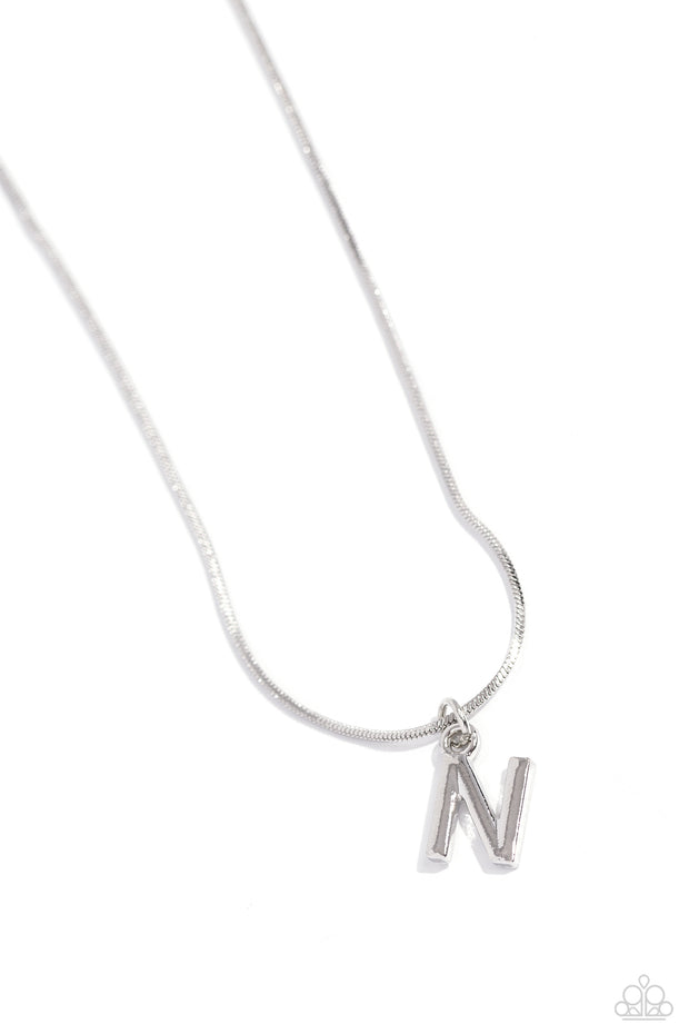 Seize the Initial - Silver - N Necklace