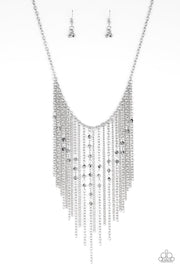 First Class Fringe-Silver Necklace