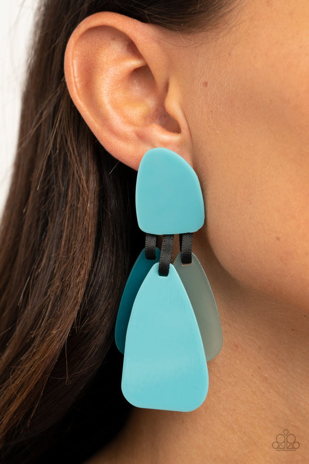 All FAUX One-Blue Post Earring