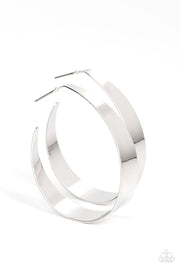 Flat Out Fashionable Silver Hoop Earring