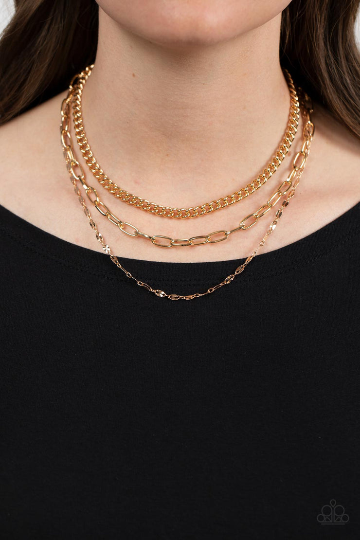 Galvanized Grit Gold Necklace