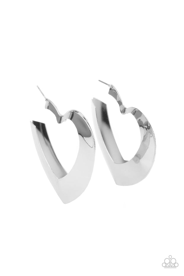 Heart-Racing Radiance Silver Hoop Earring