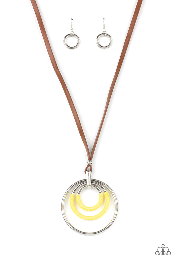Hypnotic Happenings Yellow Necklace
