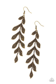 Lead From the Frond Brass Earring