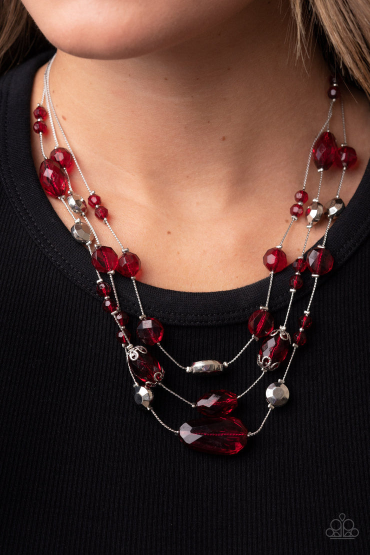 Prismatic Pose Red Necklace