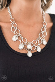 Show Stopping Shimmer White Necklace